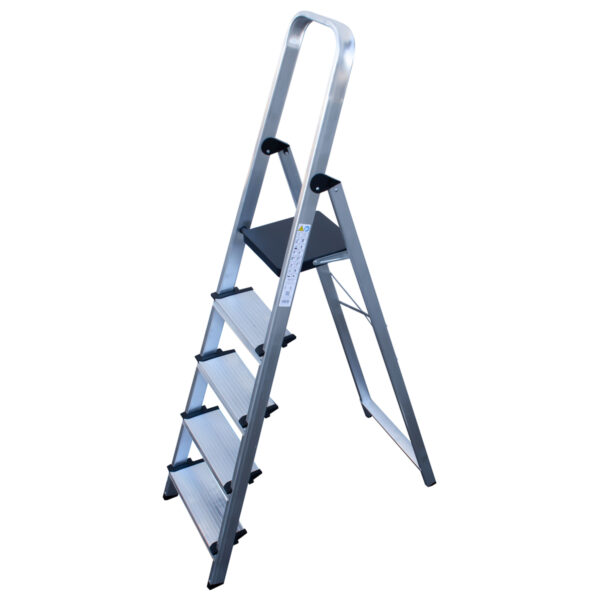 Escalera de aluminio de escalones anchos